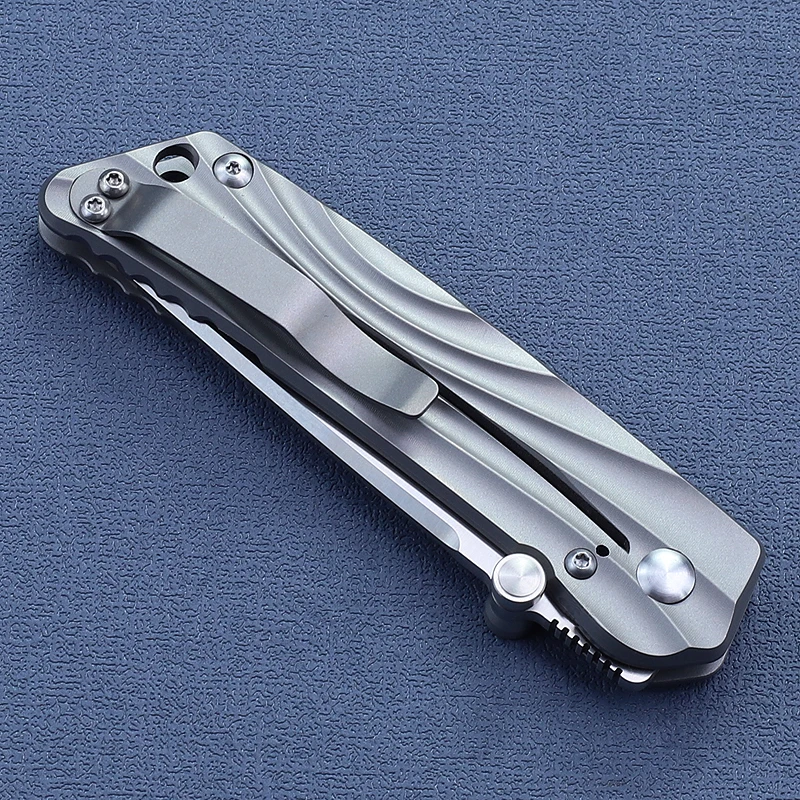 Cuchillo plegable táctico M390 de mango de titanio para EDC outdoor - imagen 3