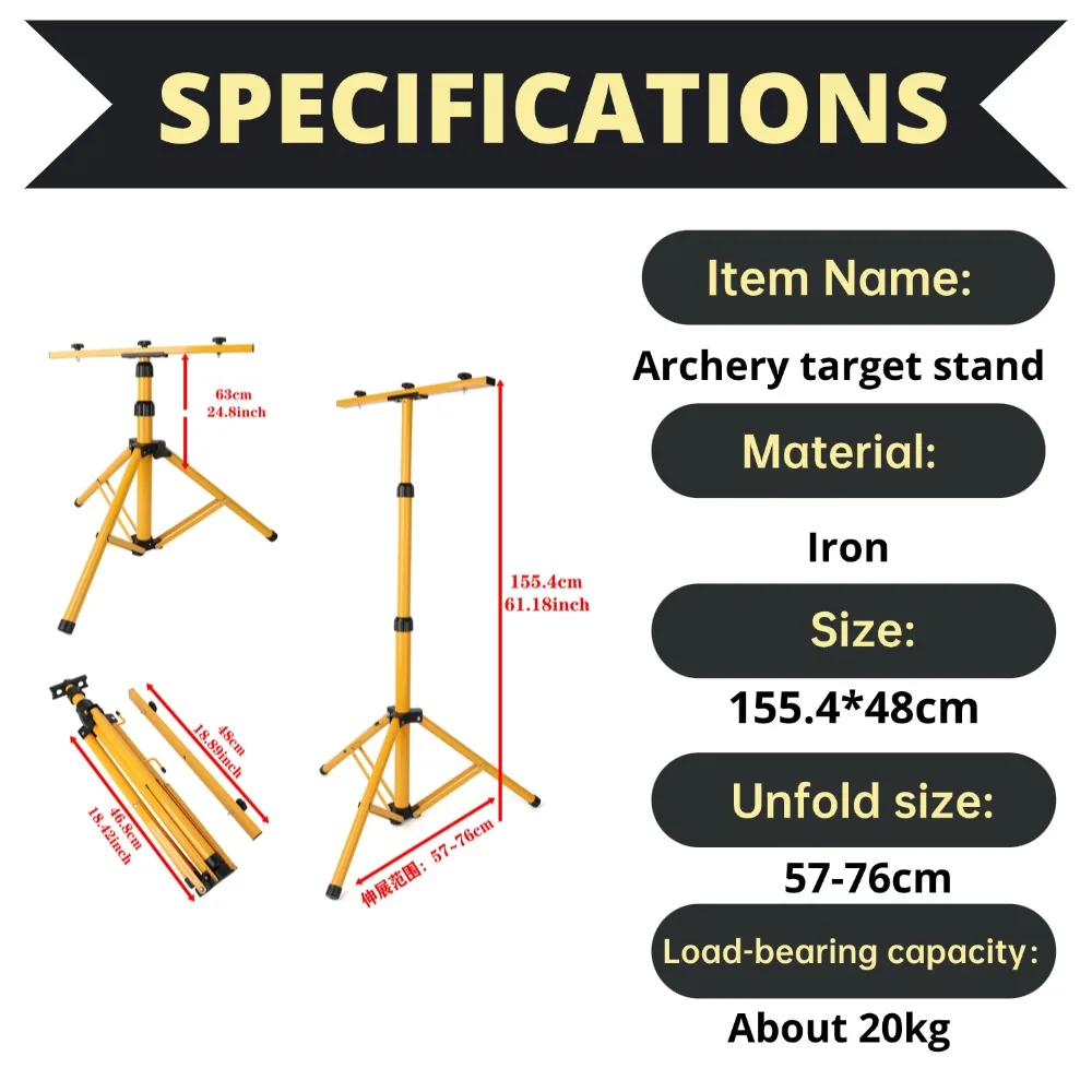Soporte para diana de tiro con arco – Plegable ajustable de hierro - imagen 4