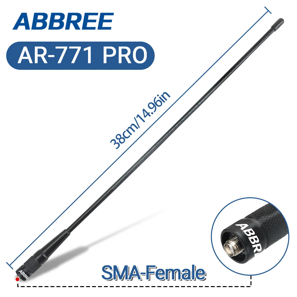 ABBREE AR-771 PRO SMA-antena hembra de doble banda de alta ganancia para Baofeng UV-5R UV-21 PRO Quansheng UV K5 (8) Radio Walkie Talkie