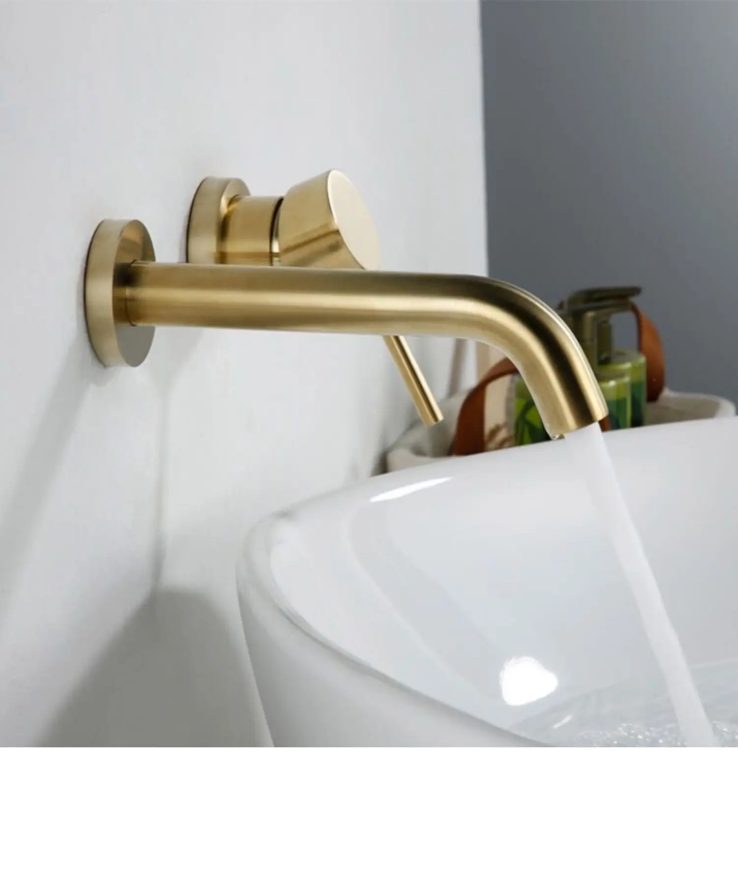 Grifo de pared todo cobre negro lavabo caliente y frío lavabo inodoro encimera - imagen 5