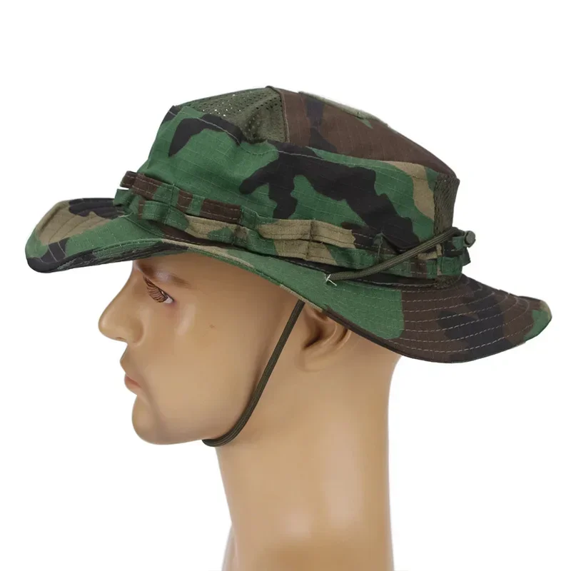 Sombrero panamá para hombre, sombrero de cubo, protector solar táctico, camuflaje, viajes al aire libre, escalada, pesca, entrenamiento, playa, sombrero de senderismo para hombre - imagen 3