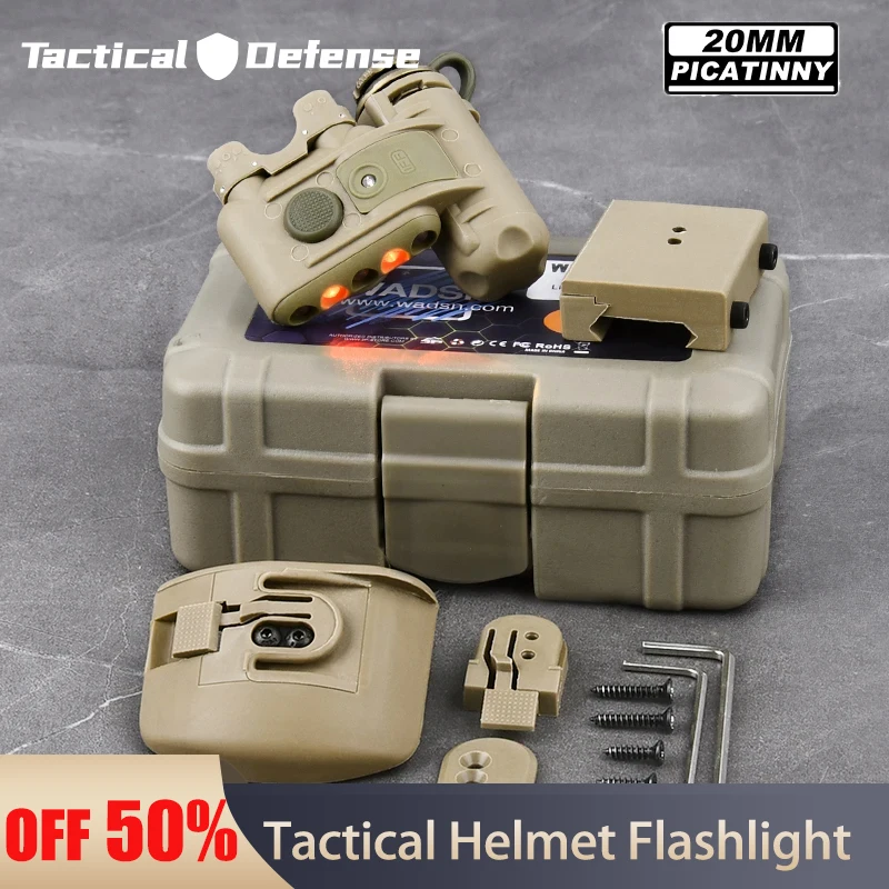 WADSN linterna táctica casco Airsoft con riel Picatinny LED blanca roja - imagen 4