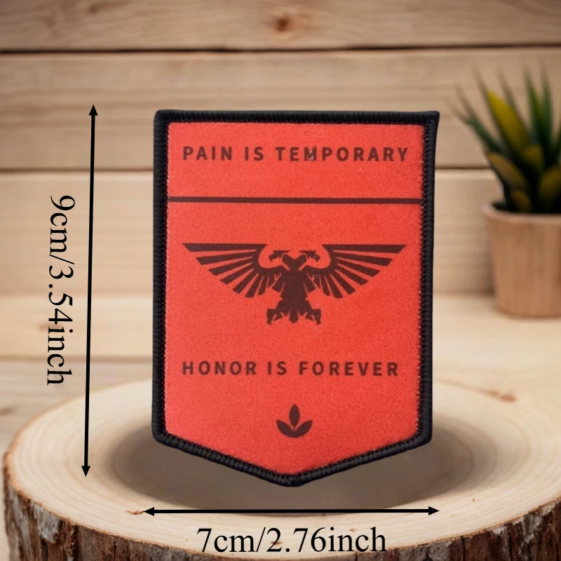 El dolor es temporal, el honor es eterno parche de impresión táctico gancho y bucle moral insignia mochila pegatina brazalete parches para ropa - imagen 3