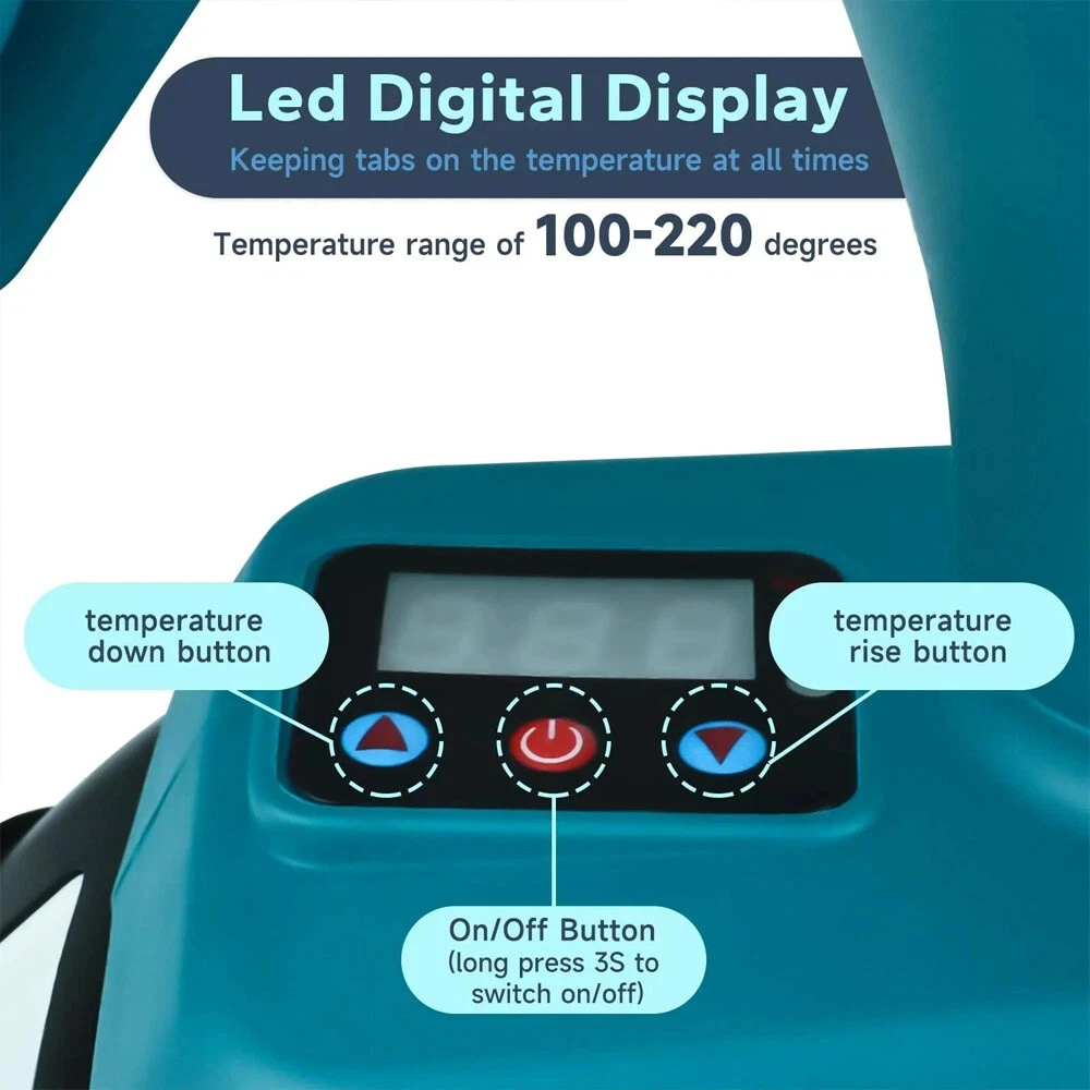 Pistola de pegamento de fusión en caliente inalámbrica con batería de iones de litio de 18V DIY con barras de pegamento de 11mm Digital para Makita/Bosch/Milwaukee/Dewalt /Ryobi - imagen 4