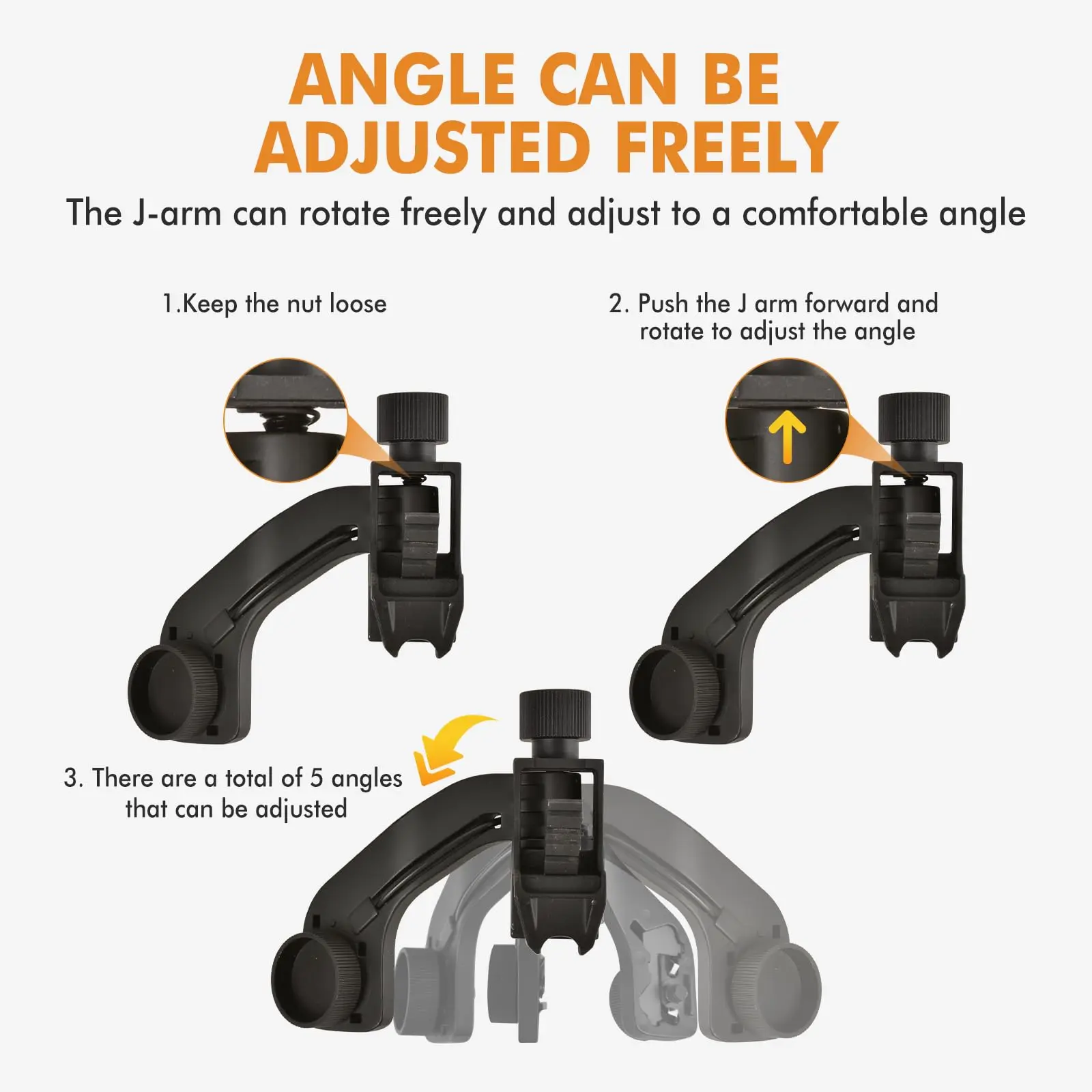 Soporte de visión nocturna BOOIU J Arm Adapt PVS-14 NVG Mount accesorios tácticos para casco rápido - imagen 4