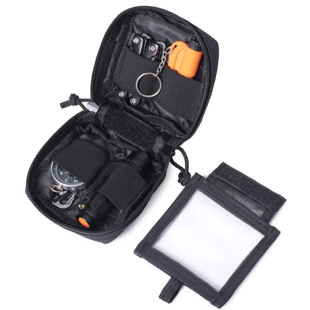Bolsa táctica EDC Micro Molle, Mini cuchillo, brújula, linterna, bolsa de almacenamiento de tarjetas, cinturón para exteriores, senderismo, Camping y caza - imagen 3