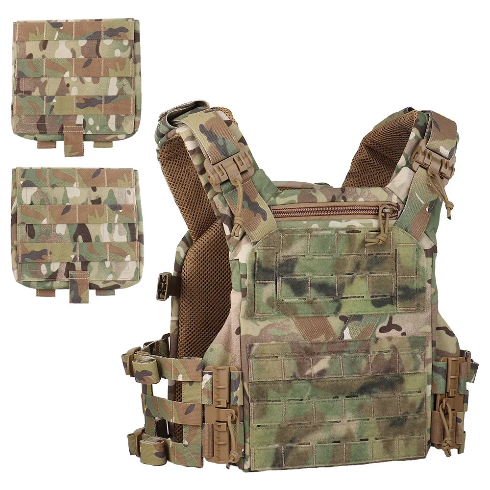 Chaleco táctico K19 Airsoft, chaleco MOLLE de caza con sistema deslizante de liberación rápida, Compatible con placa deflectora S/M/L, nailon 1000D - imagen 2