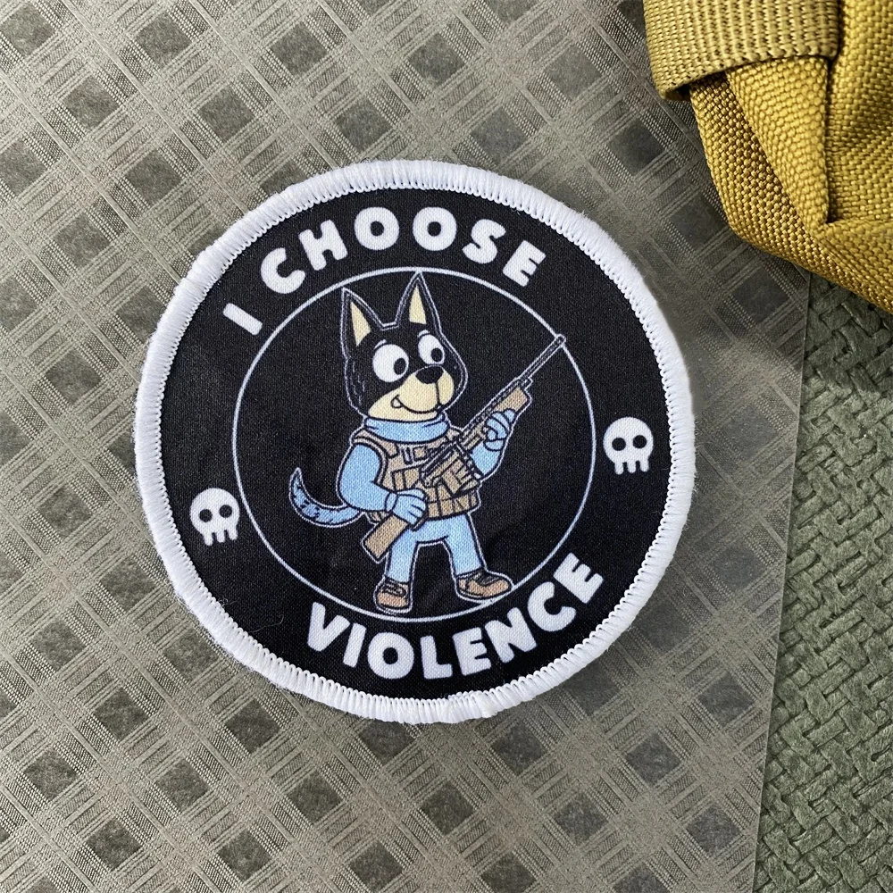 La Paz nunca fue una opción, parche táctico, insignia de moral de ganso, brazalete, pato amarillo violento con gancho y lazo de impresión de cuchillo - imagen 5