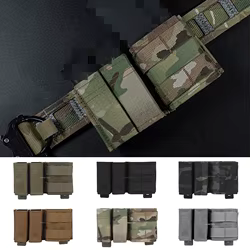 Bolsas tácticas Mag para M4 G17 AR15, bolsa de doble revista corta con inserción de cuña, funda de transporte para chaleco con cinturón MOLLE de 5,56 + 9mm