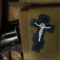 Parche de cruz de Jesús, parche táctico de moral bordado, apliques, parches militares de gancho y bucle para ropa, pegatinas de mochila personalizadas