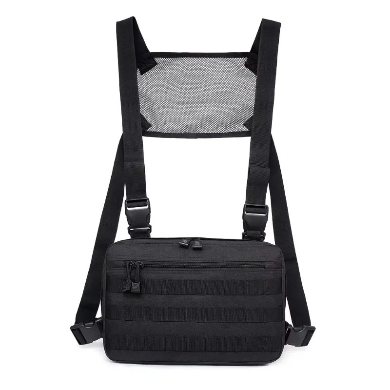 Bolsa táctica para aparejo de pecho, bolso de hombro MOLLE para el pecho, bolsa táctica EDC multiusos para combate, mochila frontal para chaleco - imagen 4