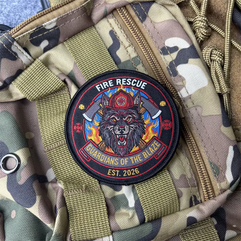 Parche táctico bordado rescate – insignia militar con Velcro - imagen 4