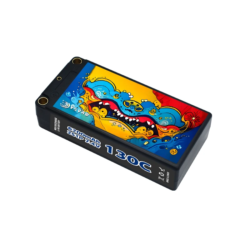 Upgradedl VSVAW 2S RC Lipo batería 7,4 V 6200mAh 130C compatible con 1/10 drift car control remoto coche batería de carcasa dura - imagen 5