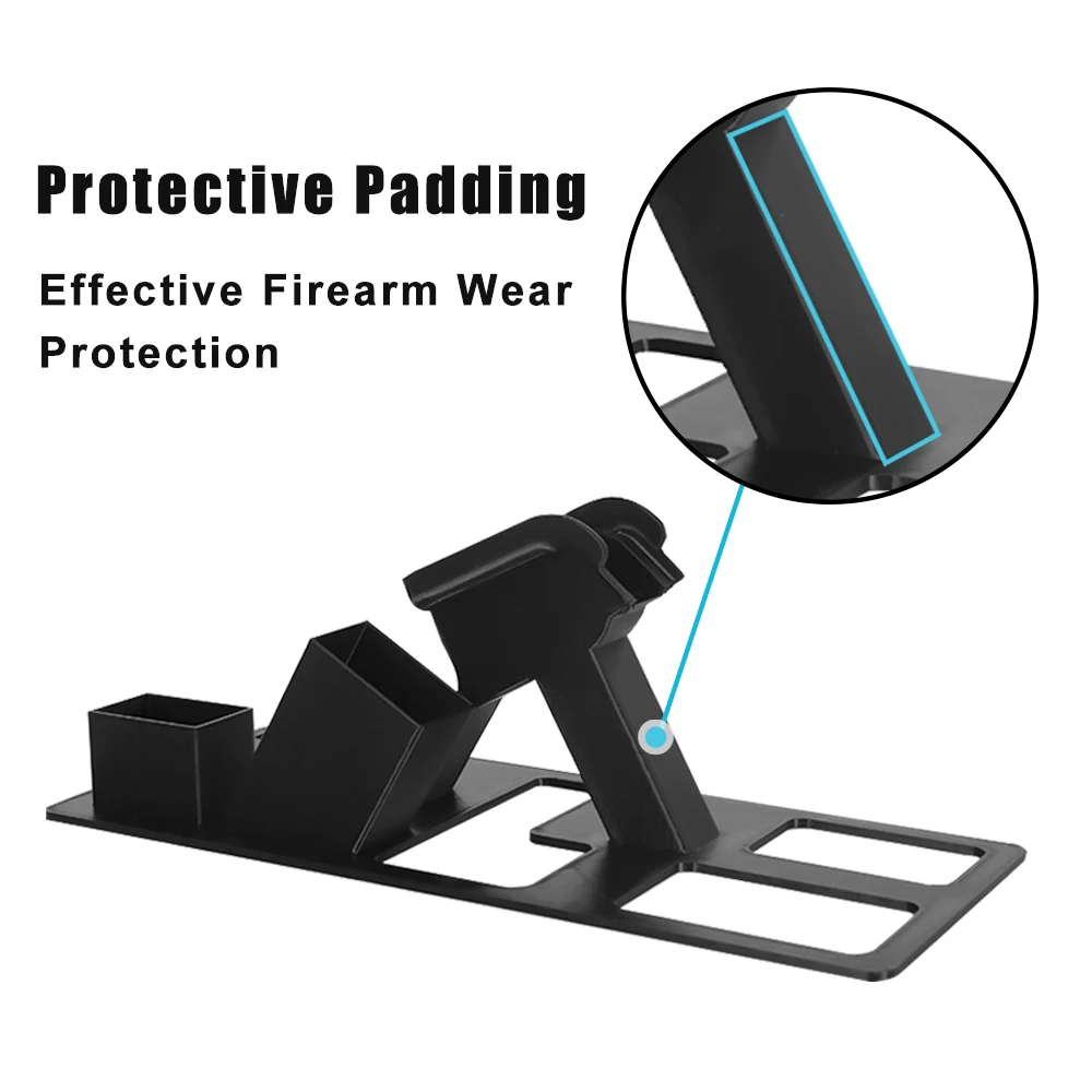 Estante de exhibición para pistola, soporte para pistola ABS con soporte para revistas para pistola, soporte portátil para pistola, organizador de pistola - imagen 2