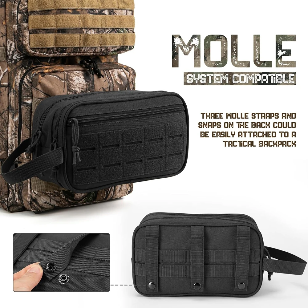 Bolsas tácticas Molle, neceser para exteriores para hombres, bolsa de higiene, herramienta EDC, Kit pequeño Dopp, Kit de afeitado para hombres, bolsas de ducha de viaje - imagen 5