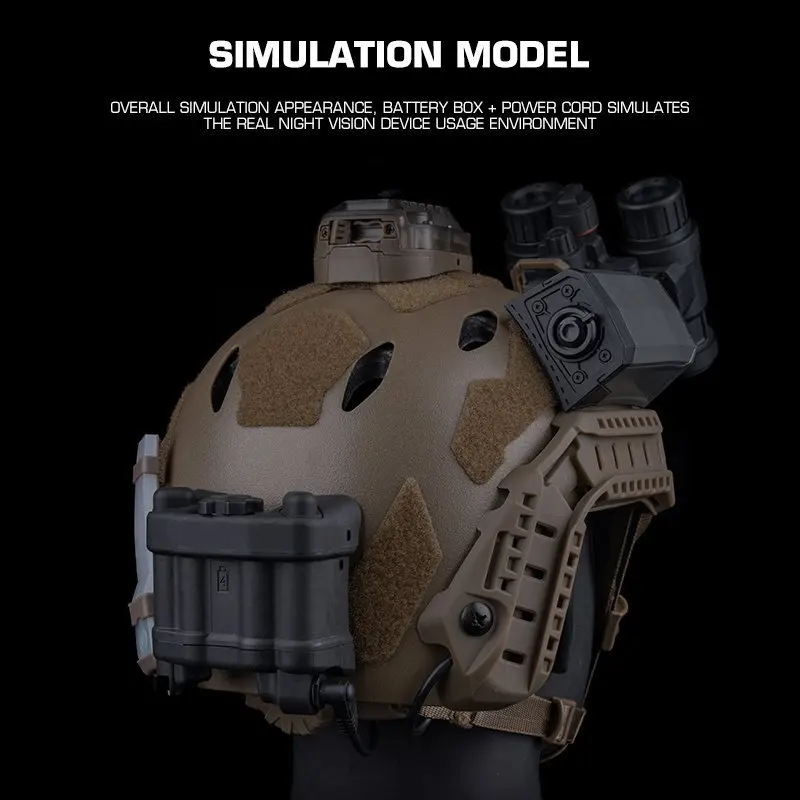 Modelo simulado táctico AN/PVS31, caja de batería para caza al aire libre, equipo de Cosplay Airsoft con sujetador mágico montado - imagen 4
