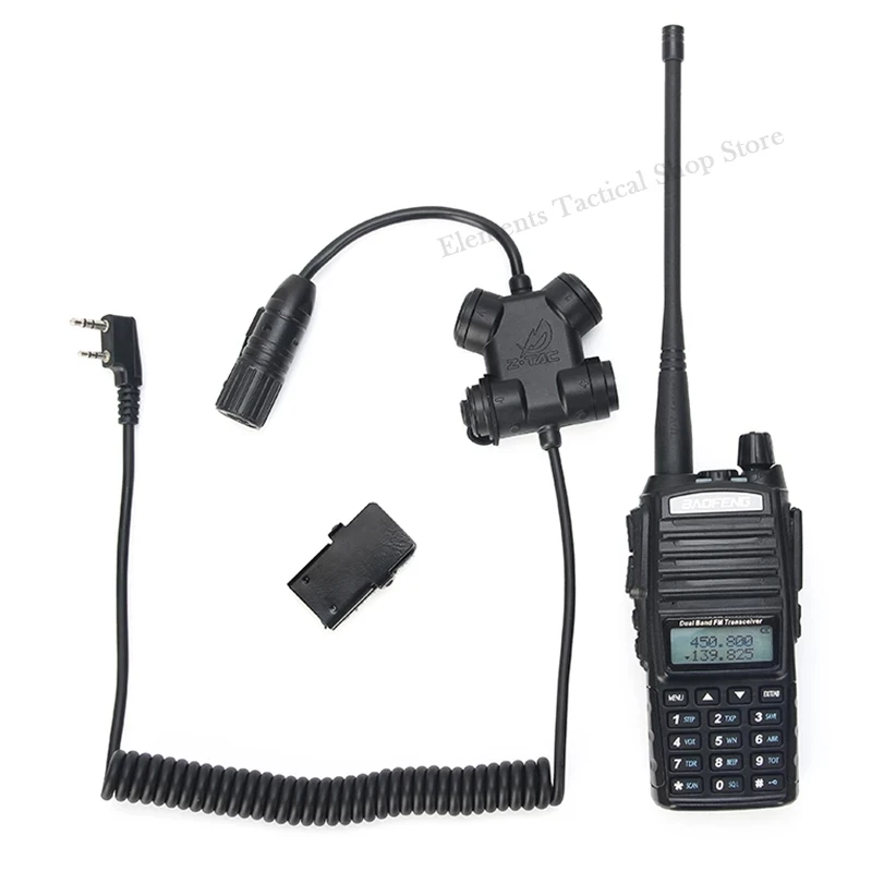 Z-TAC táctico Dual PTT Softai, accesorios, auriculares militares Airsoft para walkie-talkies UV 82, botón Baofeng UV-82 PTT - imagen 5