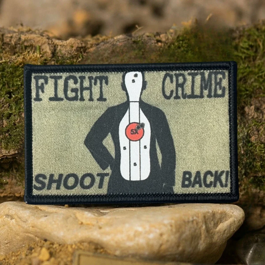 Parches de gancho y bucle impresos para lucha contra el crimen, insignia de moral táctica militar para ropa, pegatina para mochila para equipo al aire libre - imagen 2