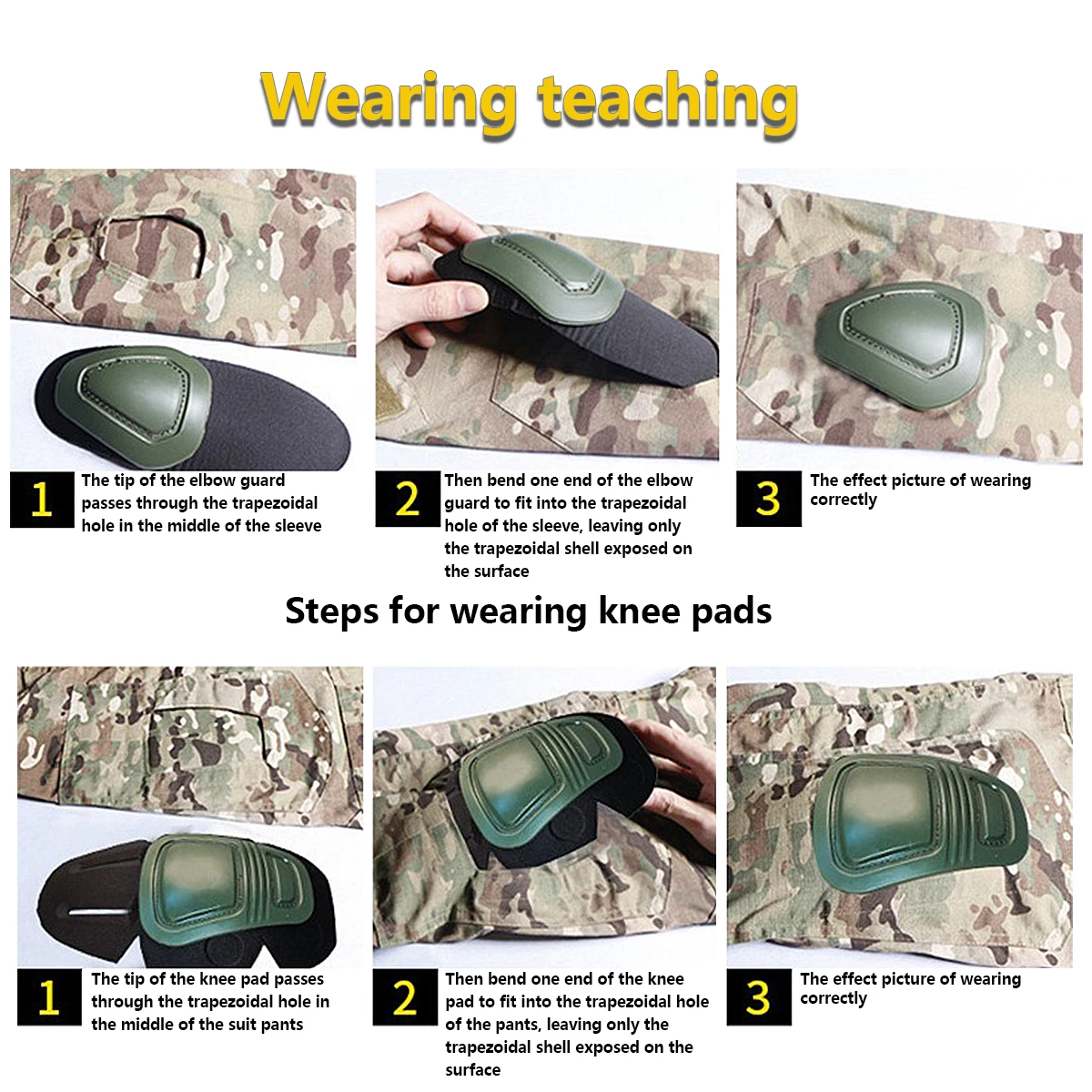 Rodilleras tácticas interpoladas para traje de rana – Protección militar - imagen 2
