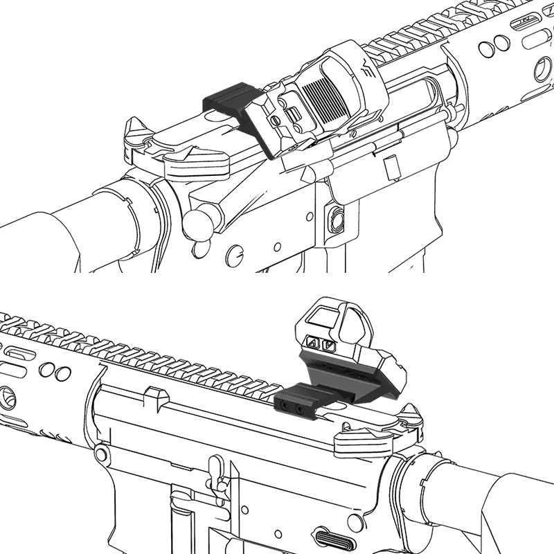 Vector 2007 Universal en un soporte de mira de punto rojo compensado inclinado de 45 grados para miras de punto rojo Frenzy Mgt/ Moj/ Tek/Gin Footprint - imagen 2