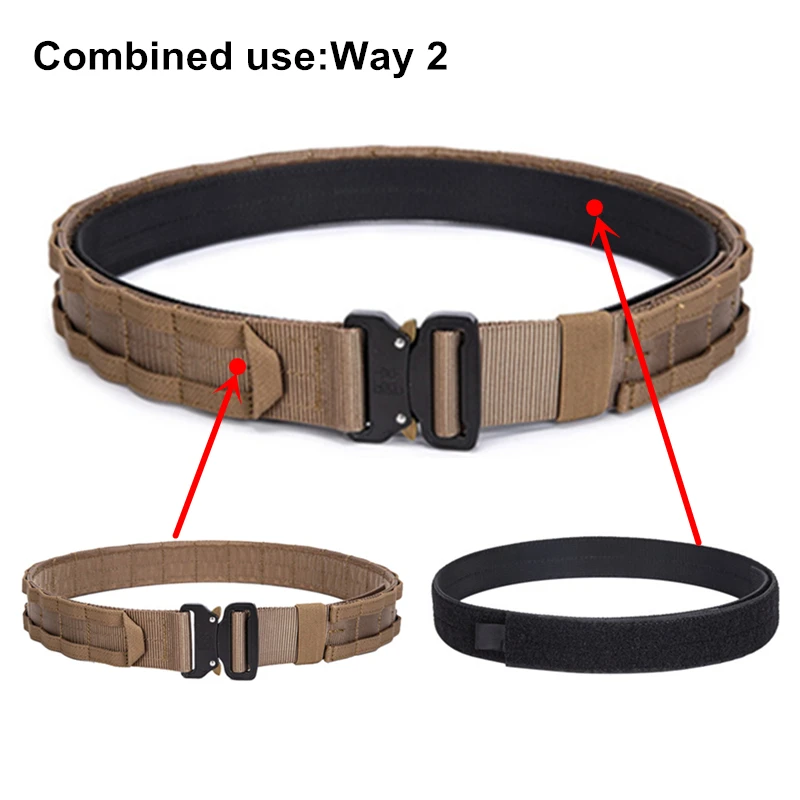 Cinturón de batalla 3 en 1, cinturón MOLLE de liberación rápida de 1,75 "con almohadilla interior y antideslizante, cinturones de batalla resistentes - imagen 5