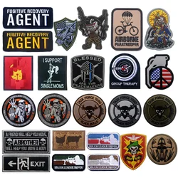 Accesorios para bolsos, exquisito agente de palabras en inglés, bordado 3D, brazalete para mamás individuales, mochila con insignia de moral, parche de gancho y bucle