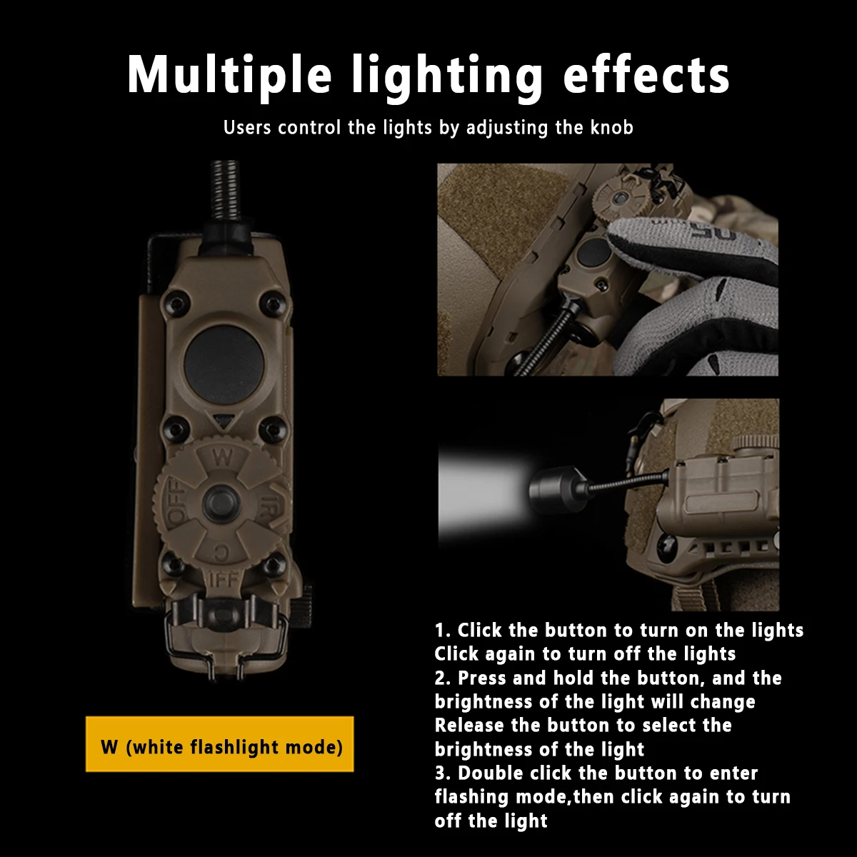 Luz estroboscópica para casco táctico, luz LED para casco de enrollador lateral, luz IR blanca, roja, verde y azul, linterna con Clip para casco con riel de arco - imagen 4