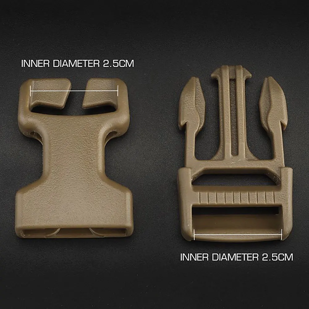 Hebilla táctica QASM de 1 pulgada de conexión rápida, chaleco Airsoft desmontable, correa para mochila, accesorios de punto de fijación POM, 2 uds. - imagen 5