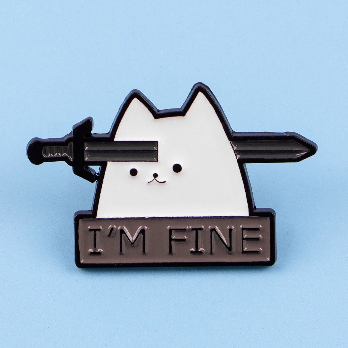 Alfileres esmaltados de gato bonito, broches "FINOS", Pin de solapa de Metal, insignia, accesorios para mochila, joyería, regalos para amigos