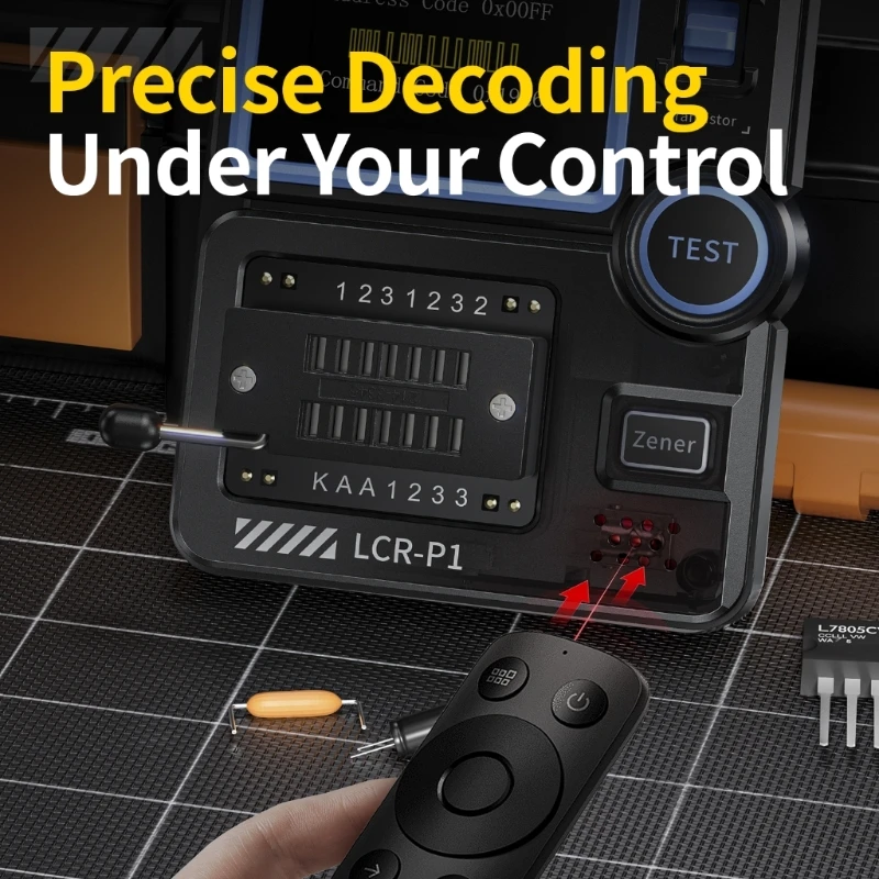 Dispositivo avanzado prueba semiconductores transistores LCRP1 con identificación automática componentes, medición - imagen 5