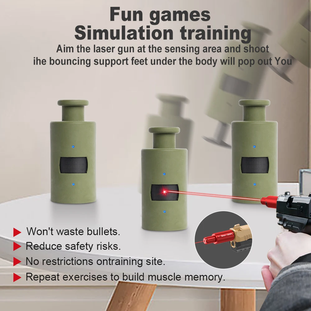 Objetivo láser, objetivo que rebota reactivo electrónico, objetivo de disparo recargable para práctica de disparo láser - imagen 4