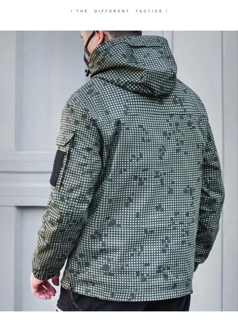 Jersey de canguro de camuflaje táctico para hombre, chaqueta para senderismo al aire libre, Camping con múltiples bolsillos, ropa de moda de alta calidad - imagen 5