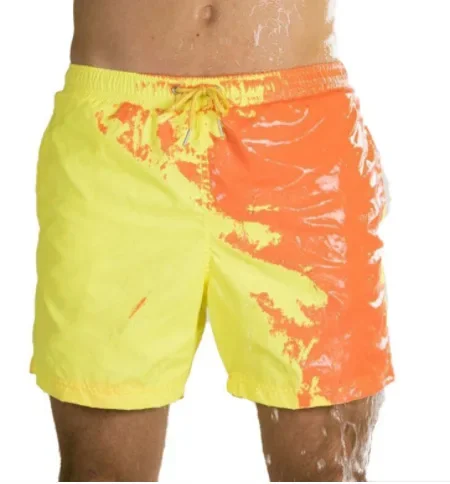 Pantalones cortos que cambian de color para hombre, ropa de playa de secado rápido para exteriores, novedad de verano - imagen 5