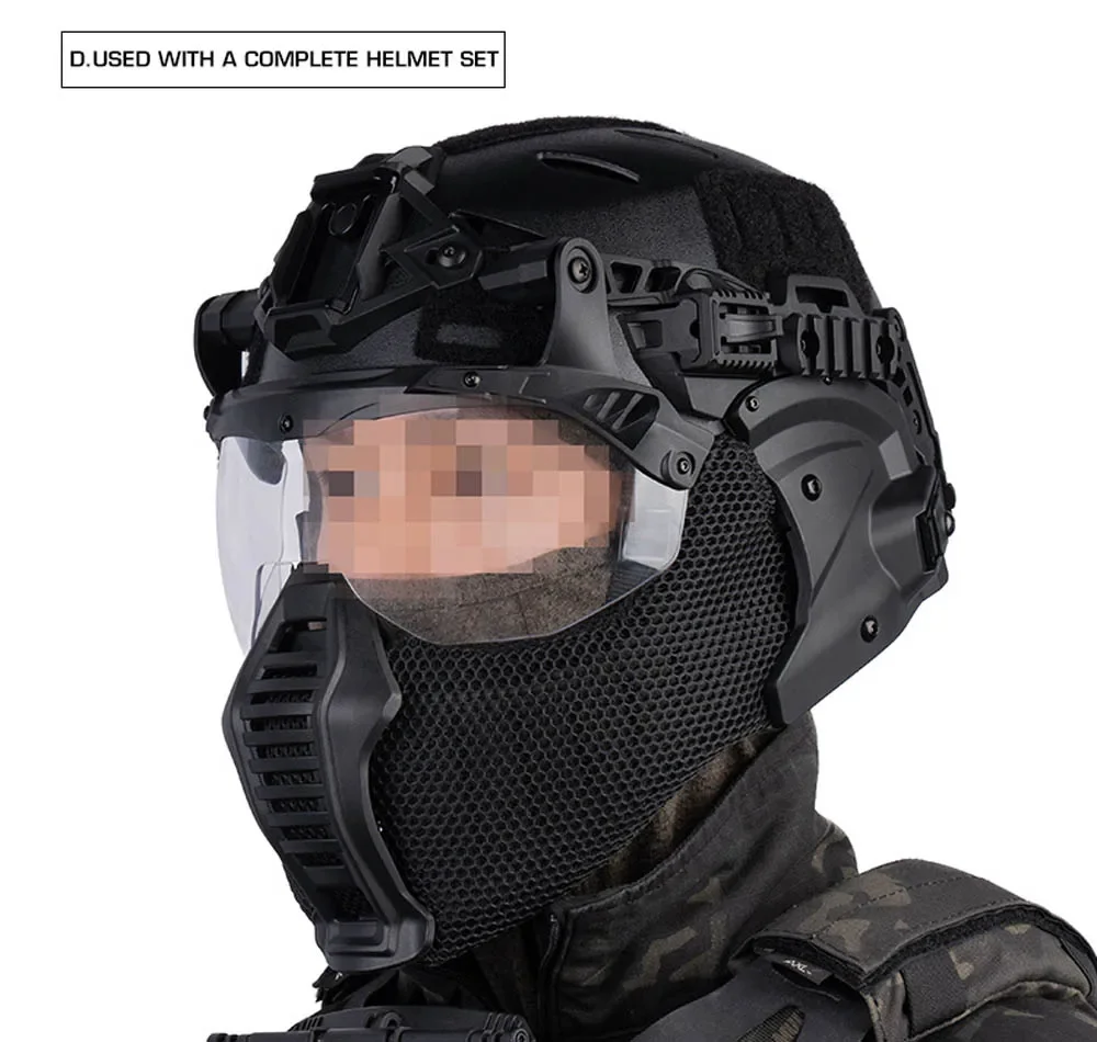 Casco táctico Wendy Airsoft protección completa modular con máscara