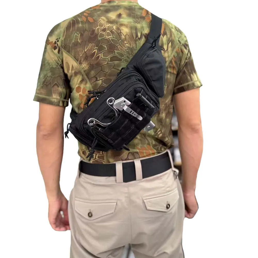 Riñonera táctica oculta con funda para pistola y bolsa para revistas, tela Oxford duradera, cierre de cremallera, diseño clásico - imagen 3