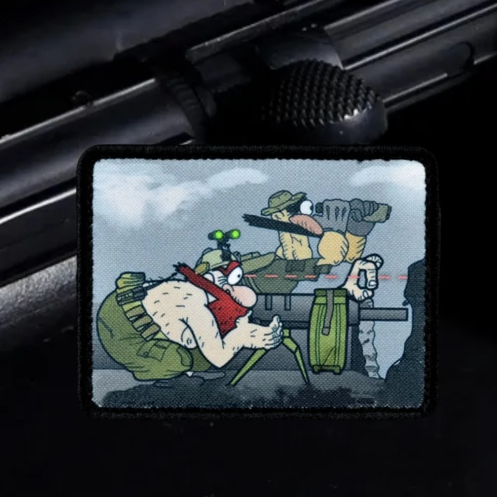 Parches tácticos con gancho y bucle para hombre gordo, insignia de moral de tiro, brazalete, soldado, pegatina para mochila al aire libre - imagen 4