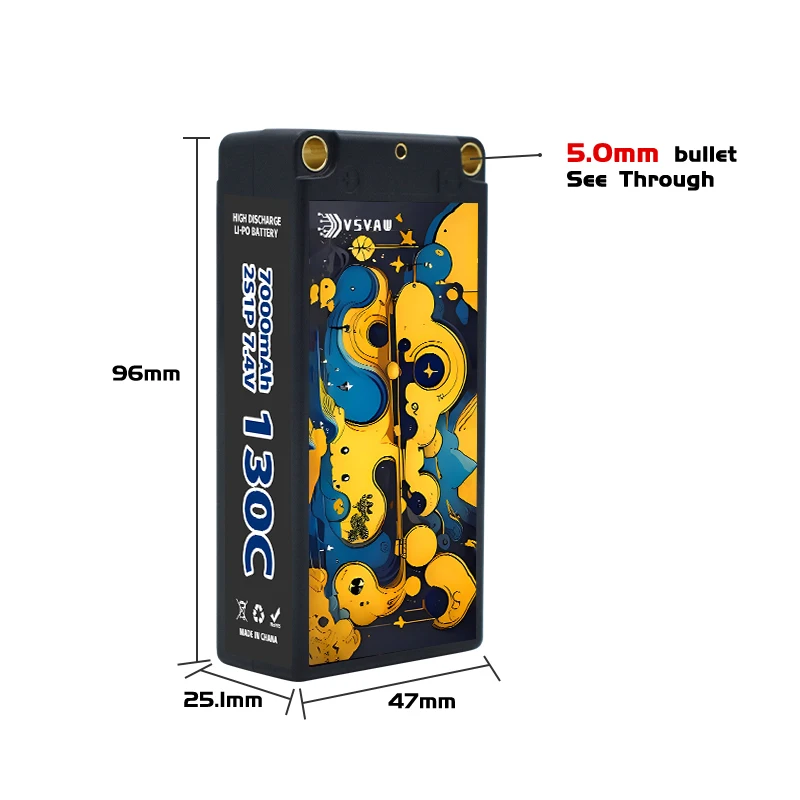 2 uds VSVAW 2S batería Lipo 7,4 V 7000mAh 130C con conector XT90/T/XT60 para RC Buggy Truggy vehículo coche camión tanque carreras Hobb - imagen 3