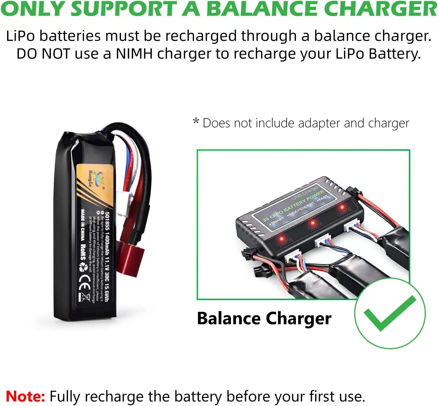Batería LiPo 11.1V 1400mAh 30C T-Plug Airsoft - imagen 5