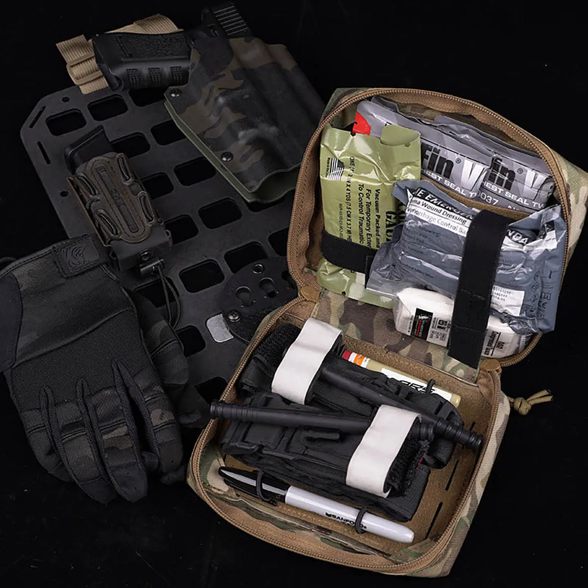 ATTACKER MEDICAL BAG Bolsa modular IFAK Molle Bolsa de primeros auxilios con bolsa de dulces pequeña Kit de correa interna - imagen 3