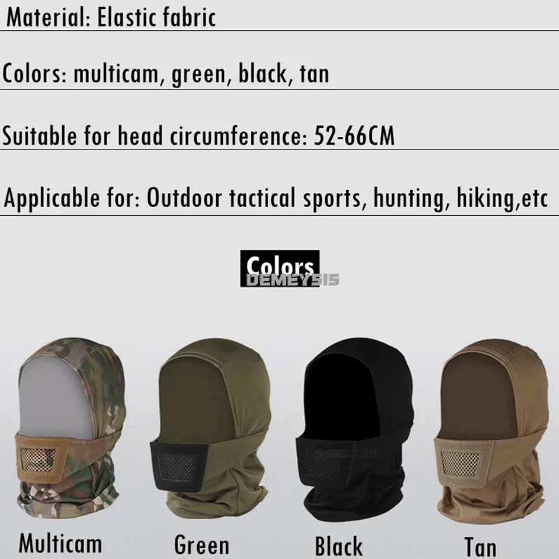 Máscara de pasamontañas táctica, casco de caza al aire libre, máscaras de malla de cara completa para caza al aire libre, tiro Airsoft - imagen 2