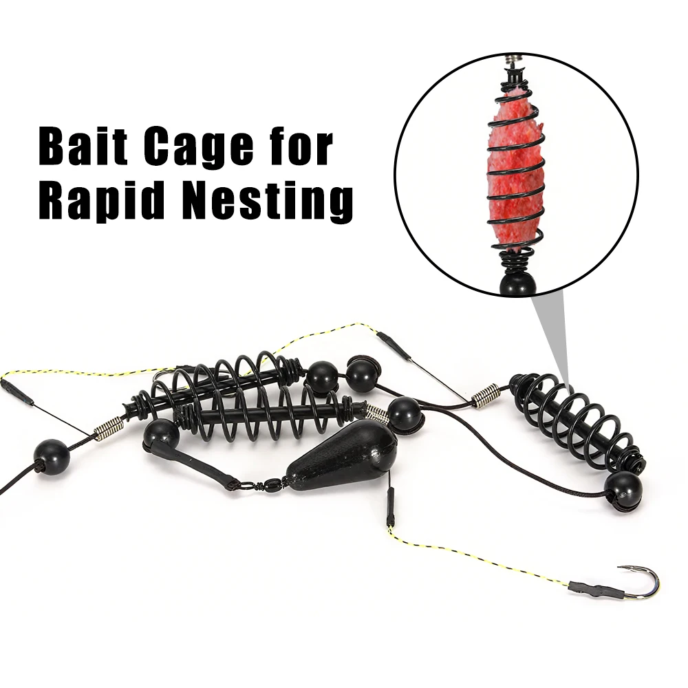 Anzuelos de pesca, aparejo, señuelo Artificial, alimentador de cebo, alimentador de fundición larga, juego de jaula de cebo, plantillas de bagre, material de pesca de carpa, 15/20/25/30g - imagen 5