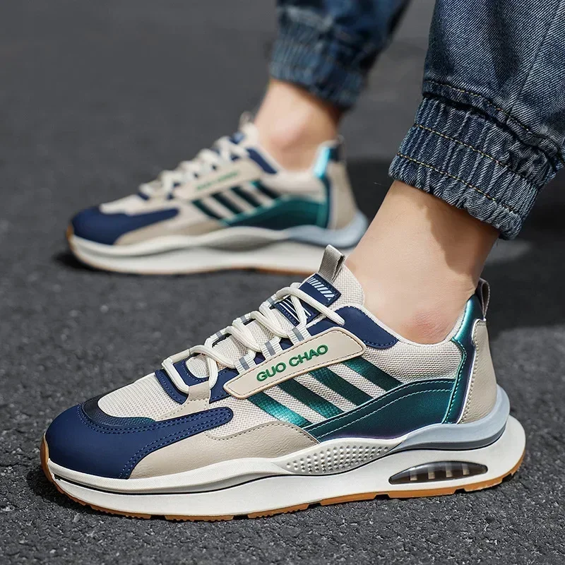 Nuevos zapatos deportivos informales para papá, zapatos de malla con plataforma para hombre, zapatillas de deporte a la moda para hombre, zapatillas de deporte para hombre - imagen 4