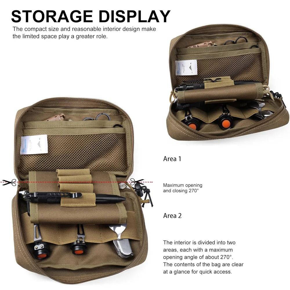 Bolsa táctica Molle utilitaria, Mini bolsa de herramientas EDC para aparejo de pecho, chaleco Airsoft, cinturón de batalla, accesorio, bolsa adicional para paquete - imagen 5