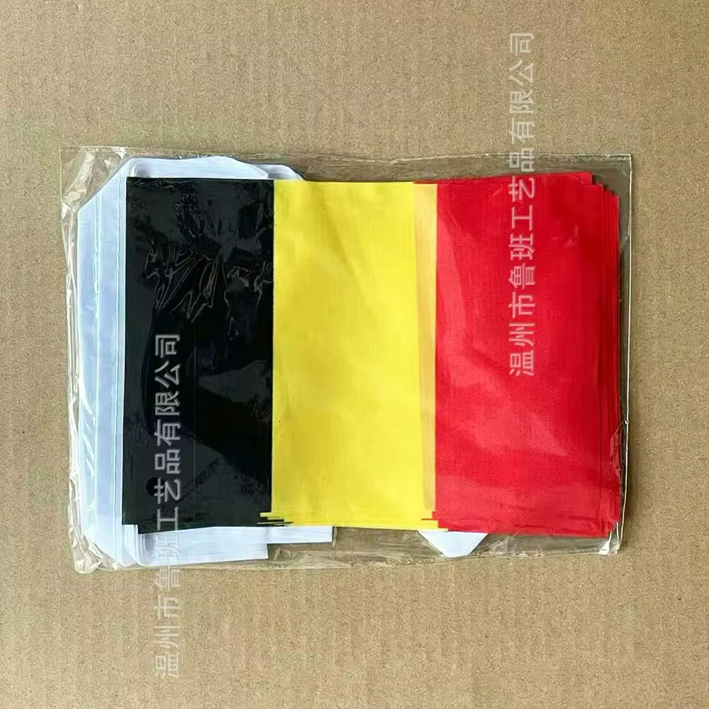 Banderines Bélgica en tela con guirnalda para festivales y fiestas