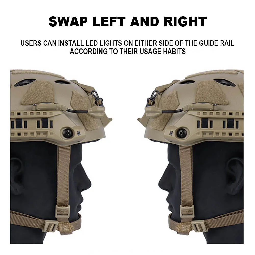 Luz táctica para casco, montaje en riel de arco Modular, linterna LED IR/roja para exteriores, caza, Camping, accesorios rápidos de emergencia para casco - imagen 4