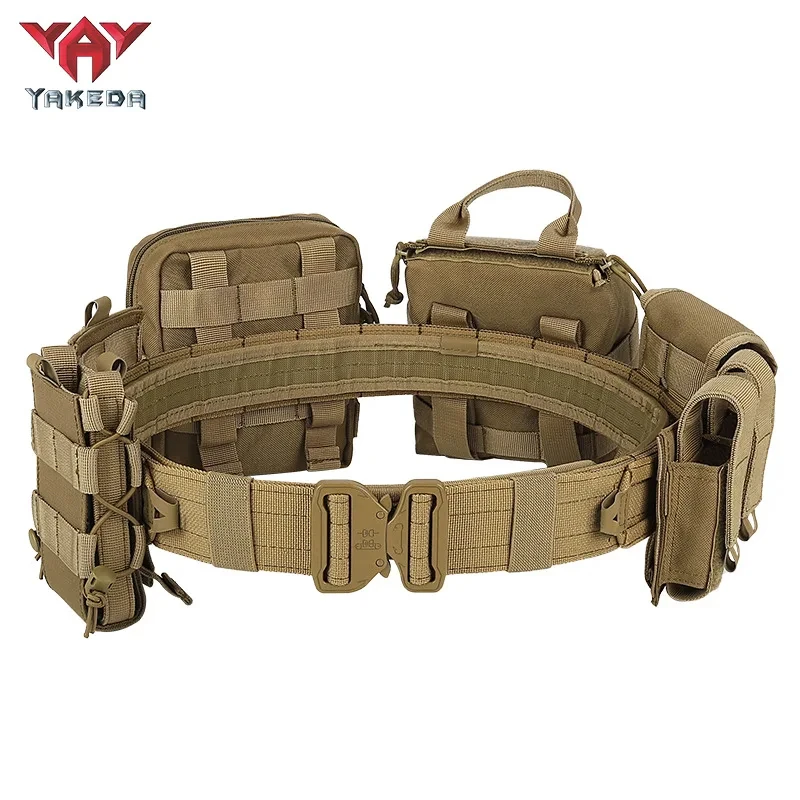 YAKEDA-Bolsa con cinturón táctico multifuncional 8 en 1, bolsa para revistas, servicio de aplicación de la ley, caza, riñonera táctica, cinturón de batalla para pistola de aire - imagen 5