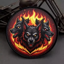 Parche táctico Flame Hell Dog chevron moral con velcro