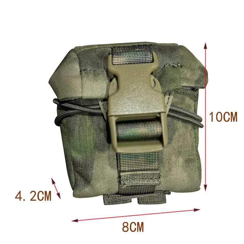 Bolsa táctica para granada Frag, bolsa de herramientas MOLLE, Mini bolsa de almacenamiento de cintura EDC de ultrafilidad con función ajustable para caza Airsoft - imagen 3