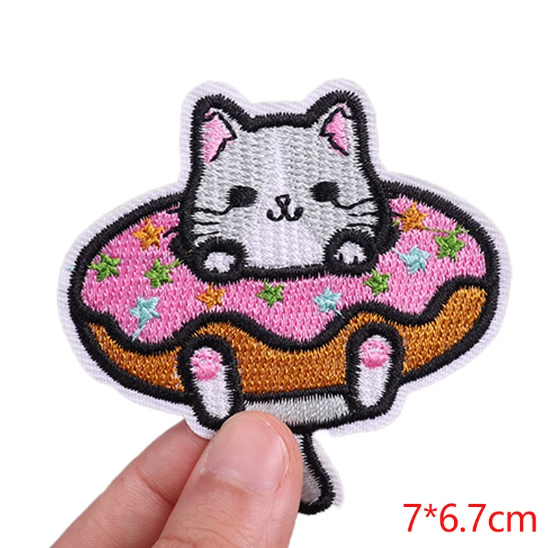 Parches bordados de gato Corgi para ropa de niños, parches de dibujos animados DIY en la ropa a rayas, apliques de perro Animal lindo, Parche de costura - imagen 4