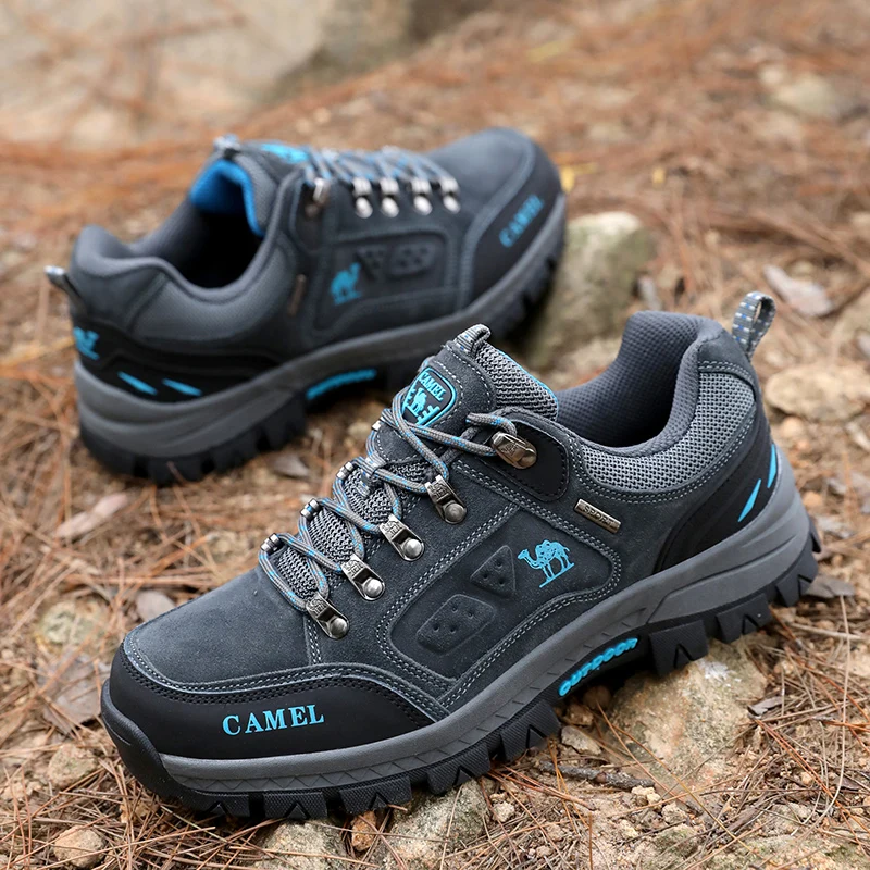 HIKEUP-zapatos de senderismo al aire libre para hombre, botas del ejército de combate táctico transpirables, zapatillas de entrenamiento en el desierto, zapatillas de Trekking antideslizantes - imagen 3